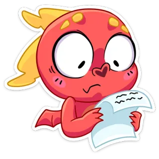 😮 monster, reading, sticker, cartoon, character, cute whatsapp sticker