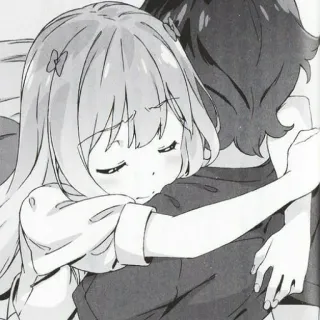 🍬 Anime, Manga, Przytulanie, Przyjaźń, Miłość, Słodkie, Para telegram sticker