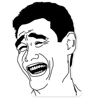 😝 meme, laughing, asian face telegram sticker
