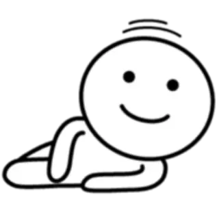 🙂 smiley face, white, black background, stick figure, cartoon, happy whatsapp sticker
