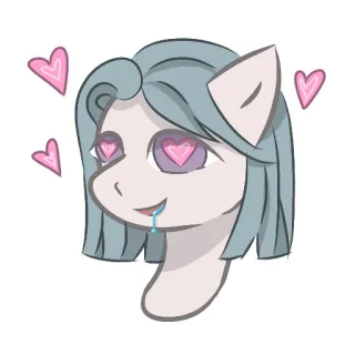 💞 Pony, Hartjesogen, Cartoon, Schattig, Liefde, Fanart telegram sticker