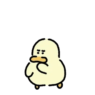 💬 anatra, carino, animale, cartone animato, giallo telegram sticker