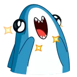 🤩 상어, 신남, 행복, 반짝이, 만화 telegram sticker