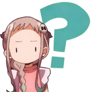 ❔ Yashiro Nene Toilet-bound Hanako-kun Anime, Pregunta, Confundido, Lindo, Manga, Signo de interrogación telegram sticker