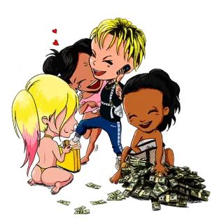 💸 dinheiro, desenho animado, luxo, riqueza, dólar, dinheiro vivo whatsapp sticker