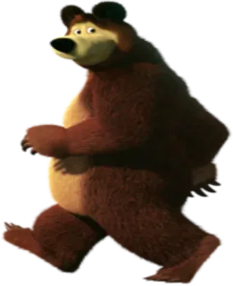 🚶 Bear Masha and the Bear beruang, kartun, hewan, berjalan, beruang coklat, Masha dan Beruang telegram sticker