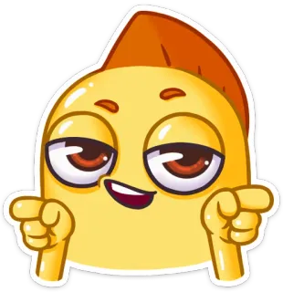 😉 Emoji, Cartoon, Figur, Zeigend, Lustig, Digitale Kunst whatsapp sticker