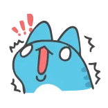‼️ kat, cartoon, geschrokken, blauw, sticker telegram sticker