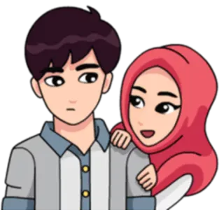🤡 Couple Hijab 🧕 ~ by @RoTeY 🤡 whatsapp stickers