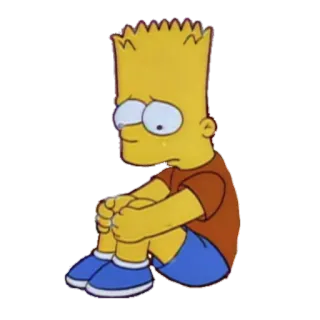 🙁 Bart Simpson The Simpsons Bart Simpson, The Simpsons, cartoon, sad, crying telegram sticker