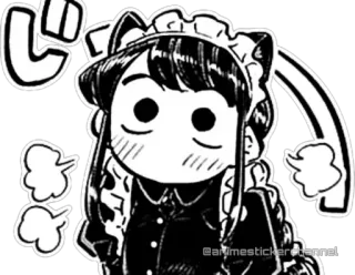 ☺️ Komi Shouko Komi Can't Communicate Anime, Manga, Komi Can't Communicate, Komi Shouko, Schattig, Kattenoortjes whatsapp sticker