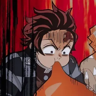 🔳 Tanjiro Kamado Demon Slayer 애니메이션, 귀멸의 칼날, 탄지로, 웃긴, 만화 telegram sticker
