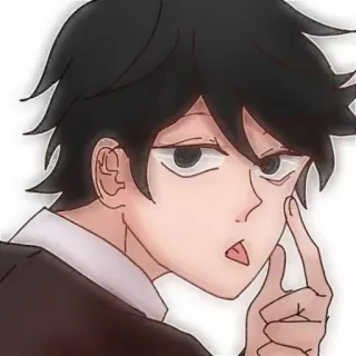 🐾 Anime stijl, Man, Cartoon, Zwart haar, Jongen whatsapp sticker