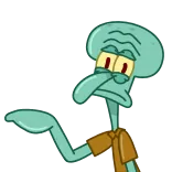 🤦‍♂️ Squidward Spongebob Squarepants calamar, bob l'éponge, dessin animé, doigt d'honneur, offensant, nickelodeon whatsapp sticker