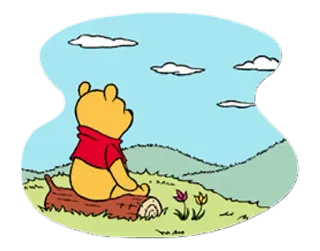 😔 Winnie the Pooh cartoon, character, Winnie the Pooh, sky, nature, cute telegram sticker