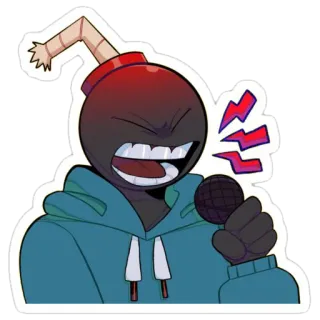 😵 Whitty Friday Night Funkin' FNF, mod, bomb, microphone, music whatsapp sticker