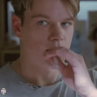 ☣ Matt Damon Good Will Hunting Matt Damon, Good Will Hunting, movie, actor, eating, meme telegram sticker