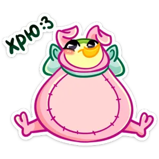 🐽 Хрю :3 adesivo, animal, desenho animado, fofo, porco, coelho, kawaii, engraçado telegram sticker