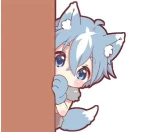 🌟 Anime, Wolf, Schattig, Kawaii, Manga, Personage, Furry telegram sticker