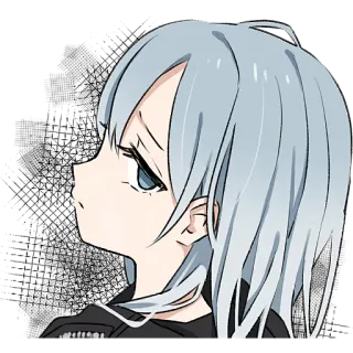 🙄 动漫, 女孩, 伤心, 头像, 插画, 漫画, 可爱, 情感 whatsapp sticker