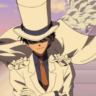 ♠️ Kaito Kid Detective Conan anime, manga, Kaito Kid, Detective Conan, thief, magic telegram sticker