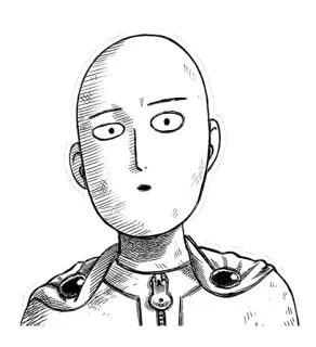😨 Saitama One-Punch Man anime, one punch man, saitama, hero, manga telegram sticker