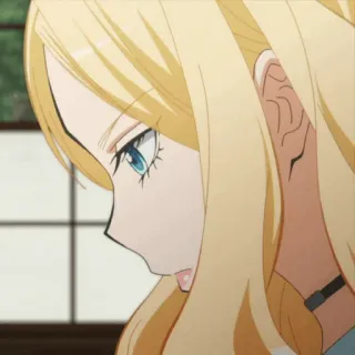 🌙 Anime, blond włosy, kobieta, Animacja, Portret telegram sticker