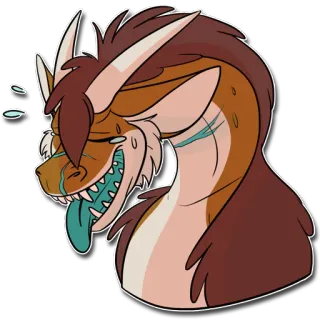 😓 naga, kartun, anthro, furry, imut telegram sticker