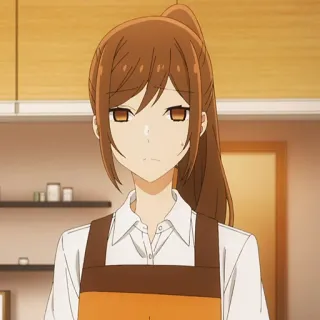 ✏️ Hori Kyouko Horimiya anime, garota, Hori, cozinha, personagem telegram sticker