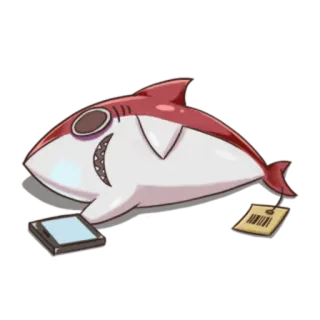 😀 Requin, Dessin animé, Autocollant, Animal, Poisson, Drôle telegram sticker
