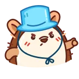 😠 cartoon hedgehog, top hat, pointing finger, animal sticker, character sticker telegram sticker