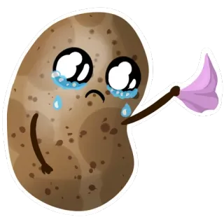 😓 土豆, 哭, 伤心, 情绪, 可爱, 卡通 telegram sticker