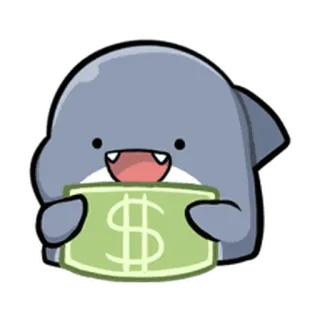 😭 상어, 달러, 돈, 만화, 귀여운, 동물 telegram sticker