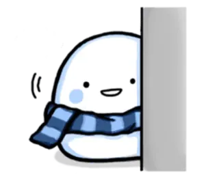 😀 mono, dibujos animados, personaje, bufanda, espiar, adorable whatsapp sticker
