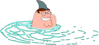 😀 Peter Griffin Family Guy 彼得·格里芬, 鲨鱼, 卡通, 动画, 恶搞之家 telegram sticker