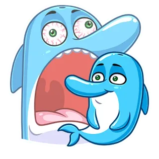 🍔 дельфин, мультик, смешной, милый, животное telegram sticker