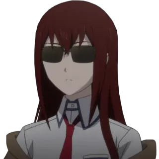 😎 Kurisu Makise Steins;Gate Anime, Personagem, Legal, Óculos, Garota, Steins Gate telegram sticker