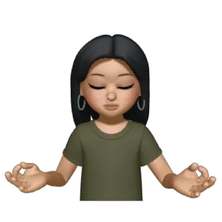 🛐 아바타, 명상, 요가, 평화로운, 차분한, 여자, 만화 telegram sticker