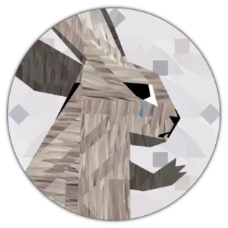 😶 rabbit, crying, sad, animal, sticker, low poly telegram sticker