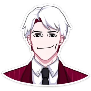 😐 Аватар, Иллюстрация, Мужчина, Портрет, Костюм, Мультфильм, Аниме telegram sticker