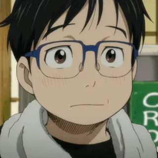 🌤 Yuri Katsuki Yuri!!! on Ice Аниме, Очки, Персонаж, Портрет, Yuri on Ice, Юрий Кацуки telegram sticker