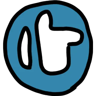 👍 Pollice in su, Mi piace, Approvazione, Positivo, Blu, Bianco, Gesto della mano telegram sticker