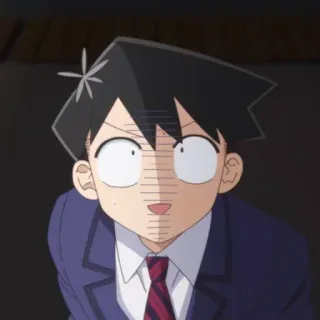 💈 Hitohito Tadano Komi Can't Communicate аниме, в шоке, Komi Can't Communicate, Хитохито Тадано, смешной, реакция telegram sticker