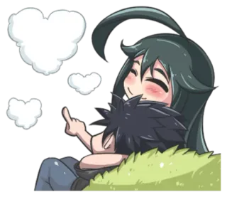 😻 anime, couple, love, chibi, cartoon telegram sticker