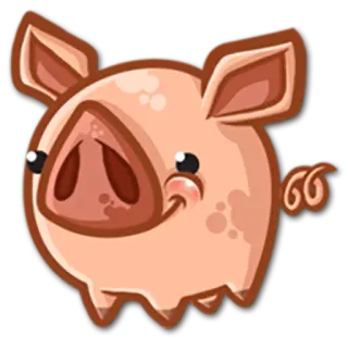 😊 porco, animal, desenho animado, fofo, rosa, animal de fazenda, feliz telegram sticker