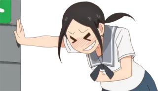 😂 Anime, Kartun, Gadis, Seragam sekolah, Senang, Tersenyum, Tertawa telegram sticker