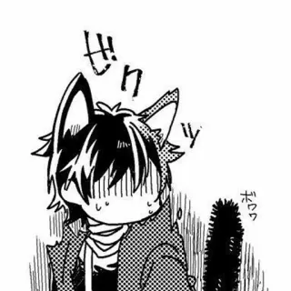 🖤 anime, manga, imbarazzato, orecchie da gatto, cartone animato, kawaii telegram sticker