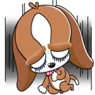 😞 chó, hoạt hình, dễ thương, chó con, động vật, thú cưng telegram sticker