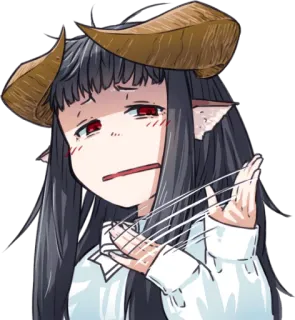 😣 アニメ, モンスター, 女の子, 角, 悪魔, ファンタジー telegram sticker