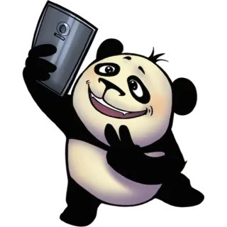 🙈 Panda, Selfie, Dier, Cartoon, Schattig, Vrolijk telegram sticker